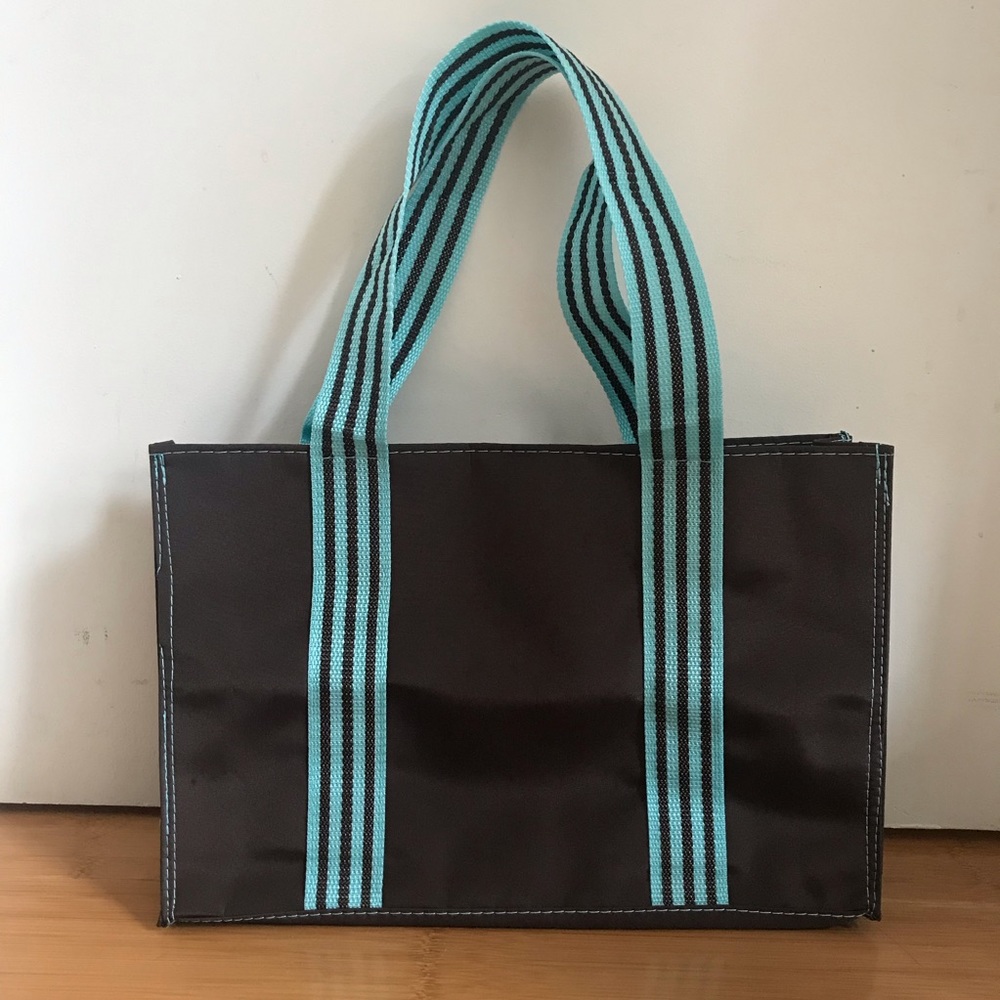Brown & Blue/Green Waterproof Tote Bag